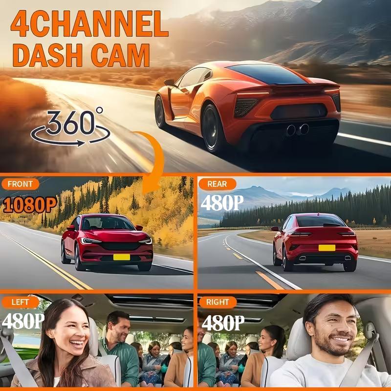 Four Lens WiFi Car DVR with 360 Monitoring