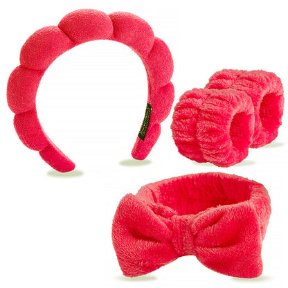 Four-piece set of face washing headbands and hair hoops