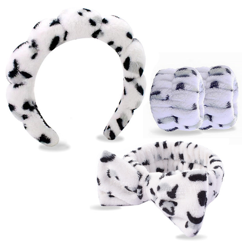 Four-piece set of face washing headbands and hair hoops
