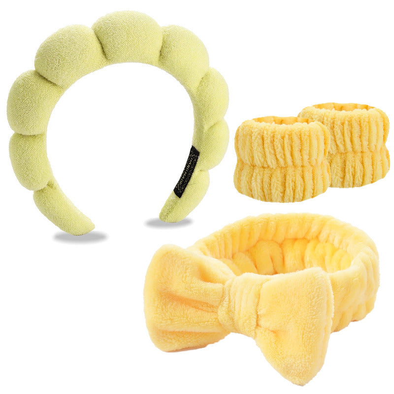 Four-piece set of face washing headbands and hair hoops
