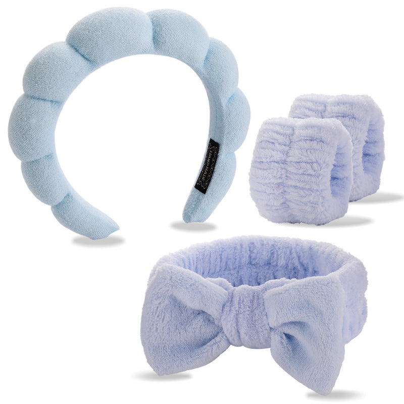 Four-piece set of face washing headbands and hair hoops