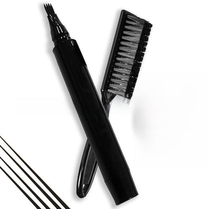 Four-Prong Beard Pen with Brush for Facial Hair Enhancement