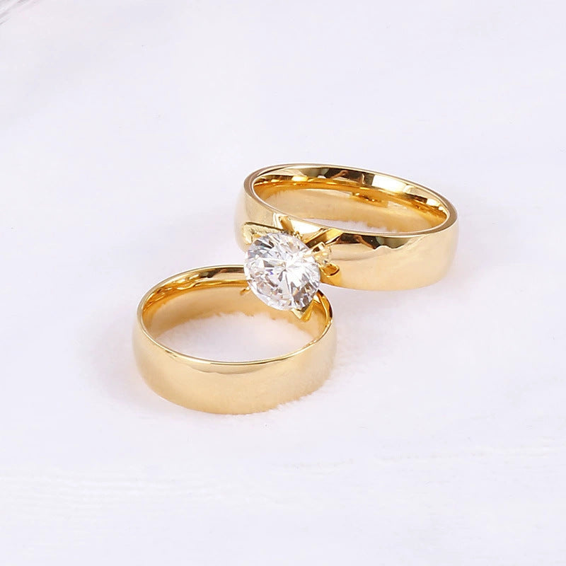 Four-pronged zircon rings