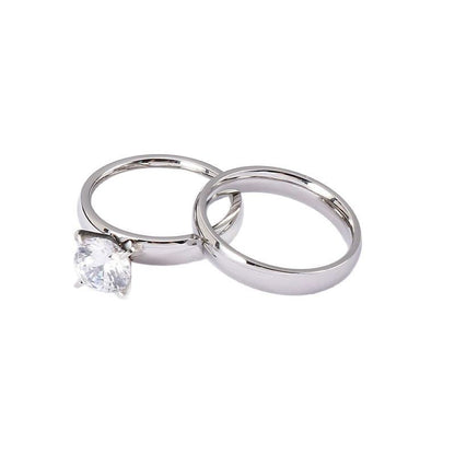 Four-pronged zircon rings