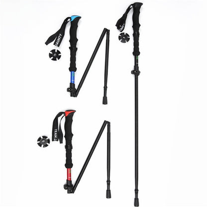 Four-Section Telescopic Aluminum Hiking Pole