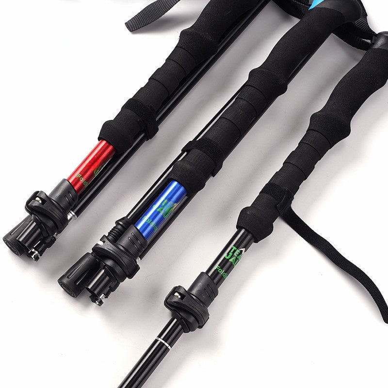 Four-Section Telescopic Aluminum Hiking Pole