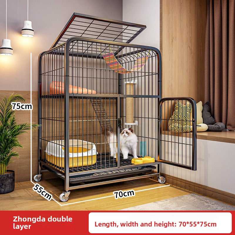 Four Story Indoor Cat Cage with Reinforced Frame
