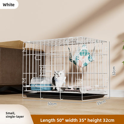 Four Story Indoor Cat Cage with Reinforced Frame