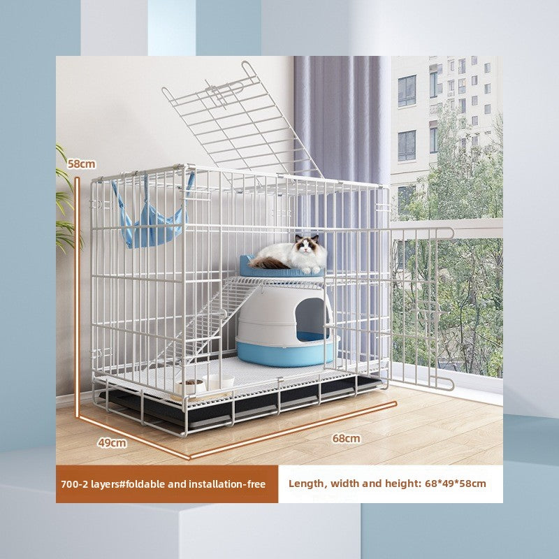 Four Story Indoor Cat Cage with Reinforced Frame