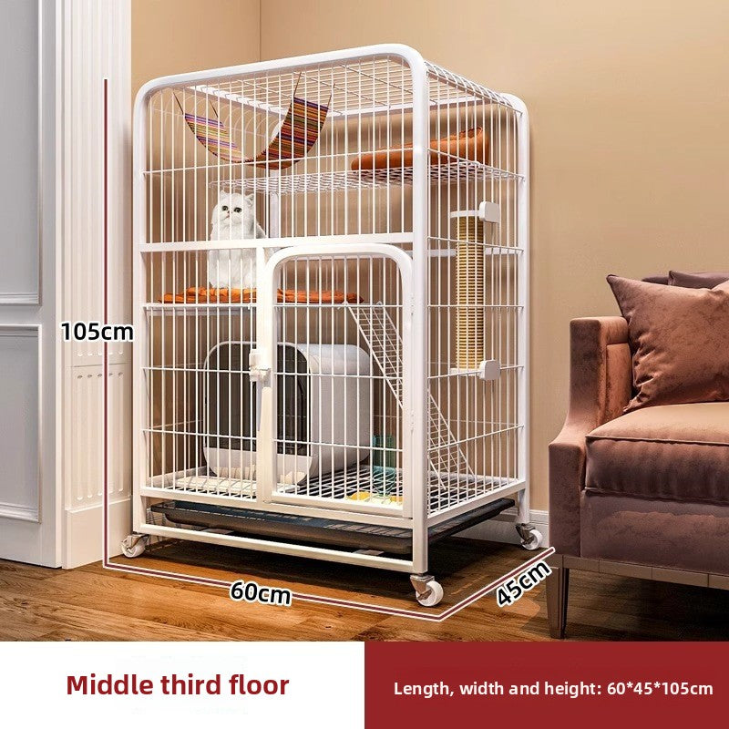 Four Story Indoor Cat Cage with Reinforced Frame