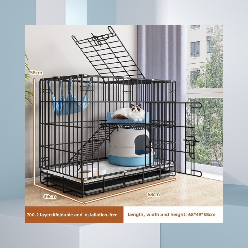 Four Story Indoor Cat Cage with Reinforced Frame