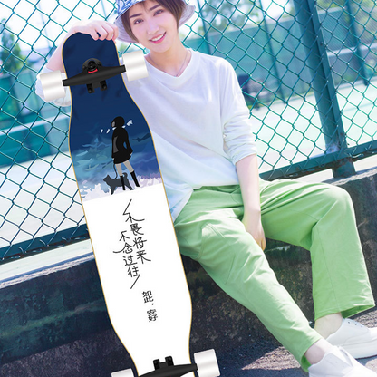Four Wheel Double Warped Longboard Skateboard