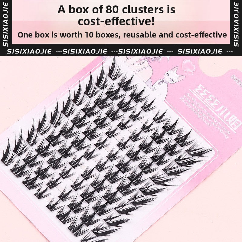 Fox false eyelashes, single cluster false eyelashes