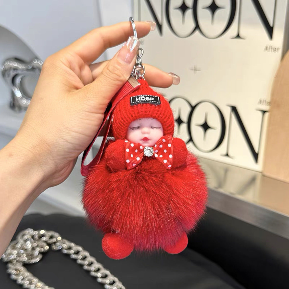 Fox Fur Doll Keychain Pendant