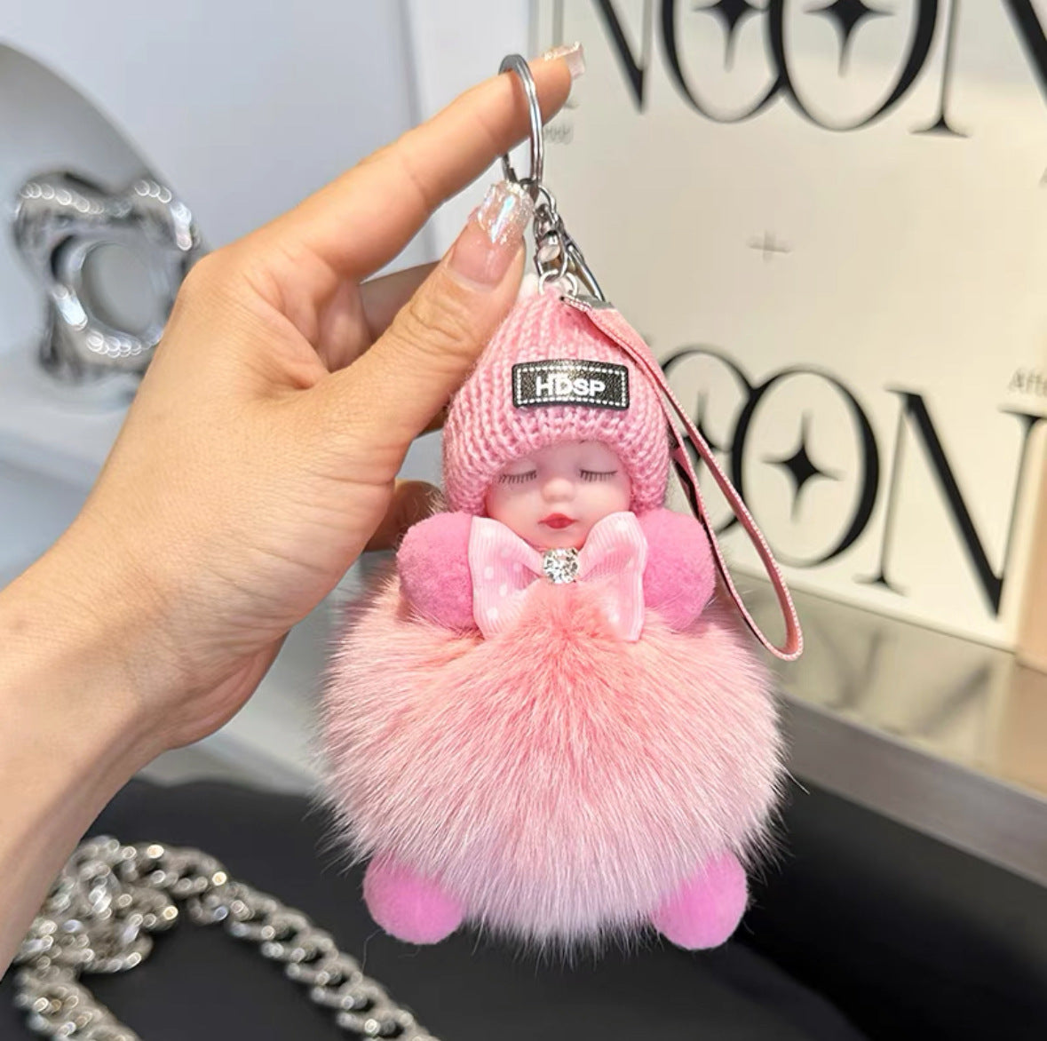 Fox Fur Doll Keychain Pendant