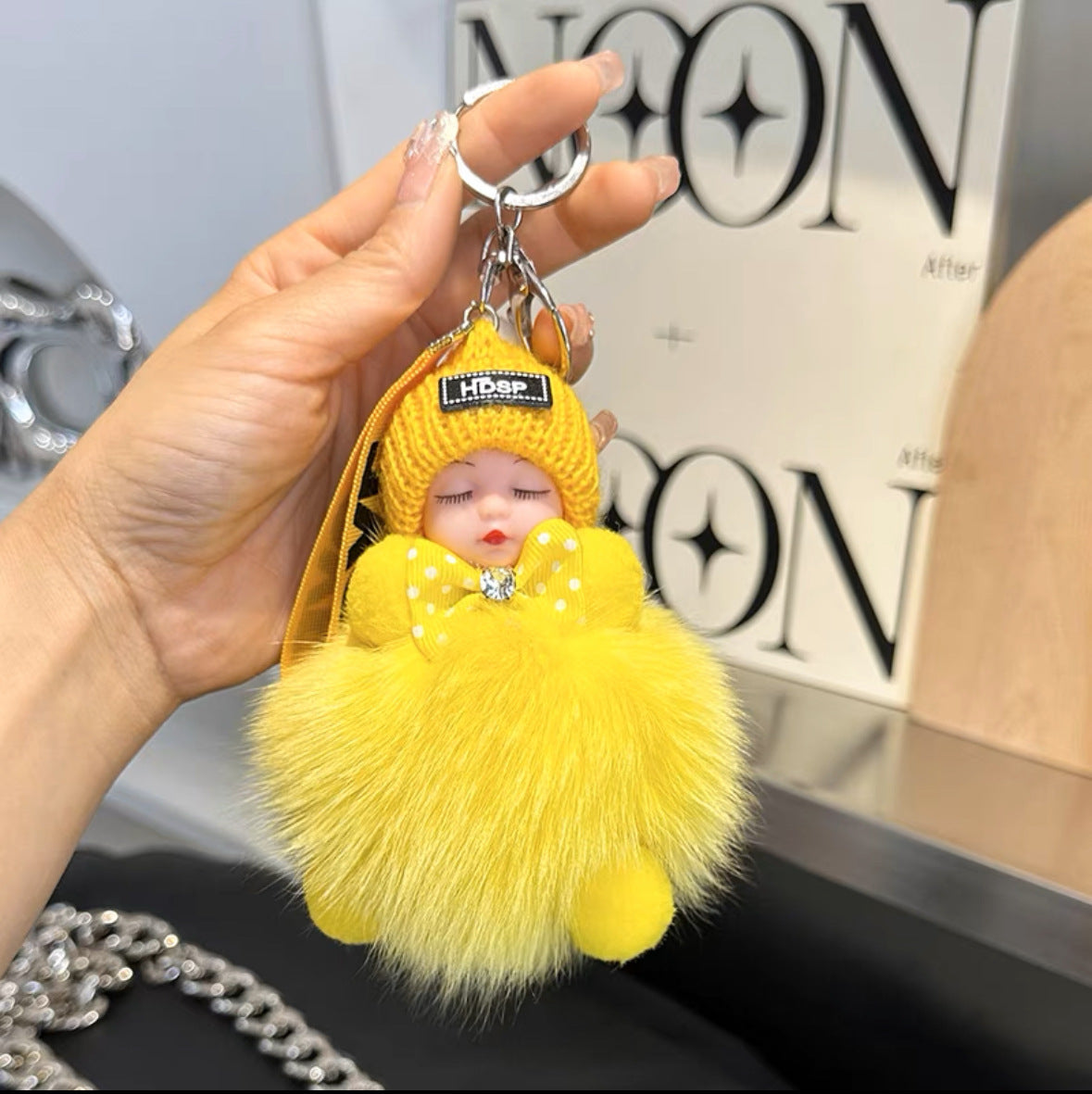 Fox Fur Doll Keychain Pendant