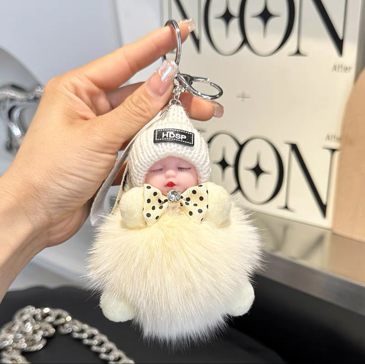 Fox Fur Doll Keychain Pendant