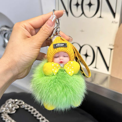 Fox Fur Doll Keychain Pendant