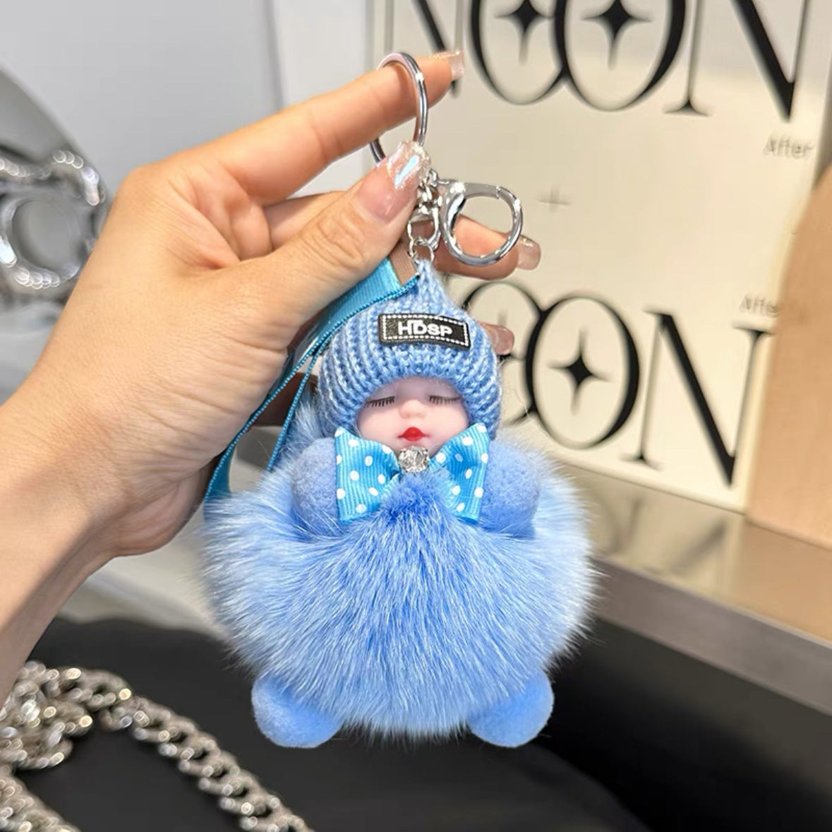 Fox Fur Doll Keychain Pendant