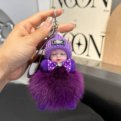 Fox Fur Doll Keychain Pendant