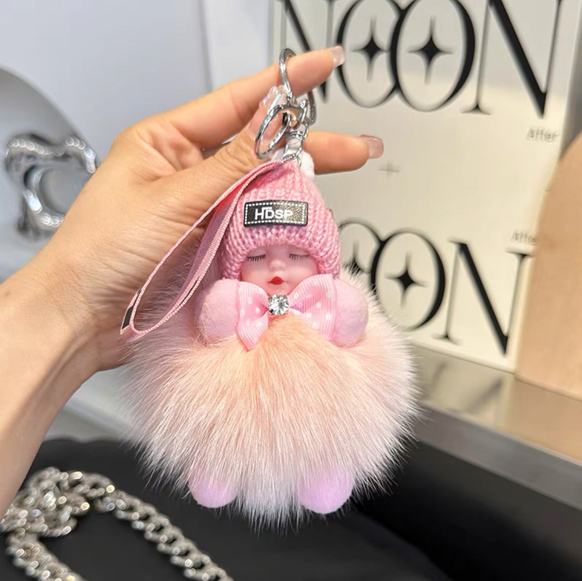 Fox Fur Doll Keychain Pendant