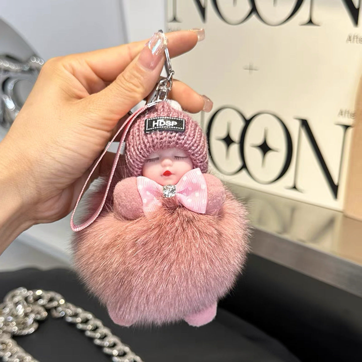 Fox Fur Doll Keychain Pendant