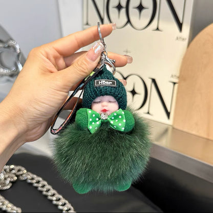 Fox Fur Doll Keychain Pendant