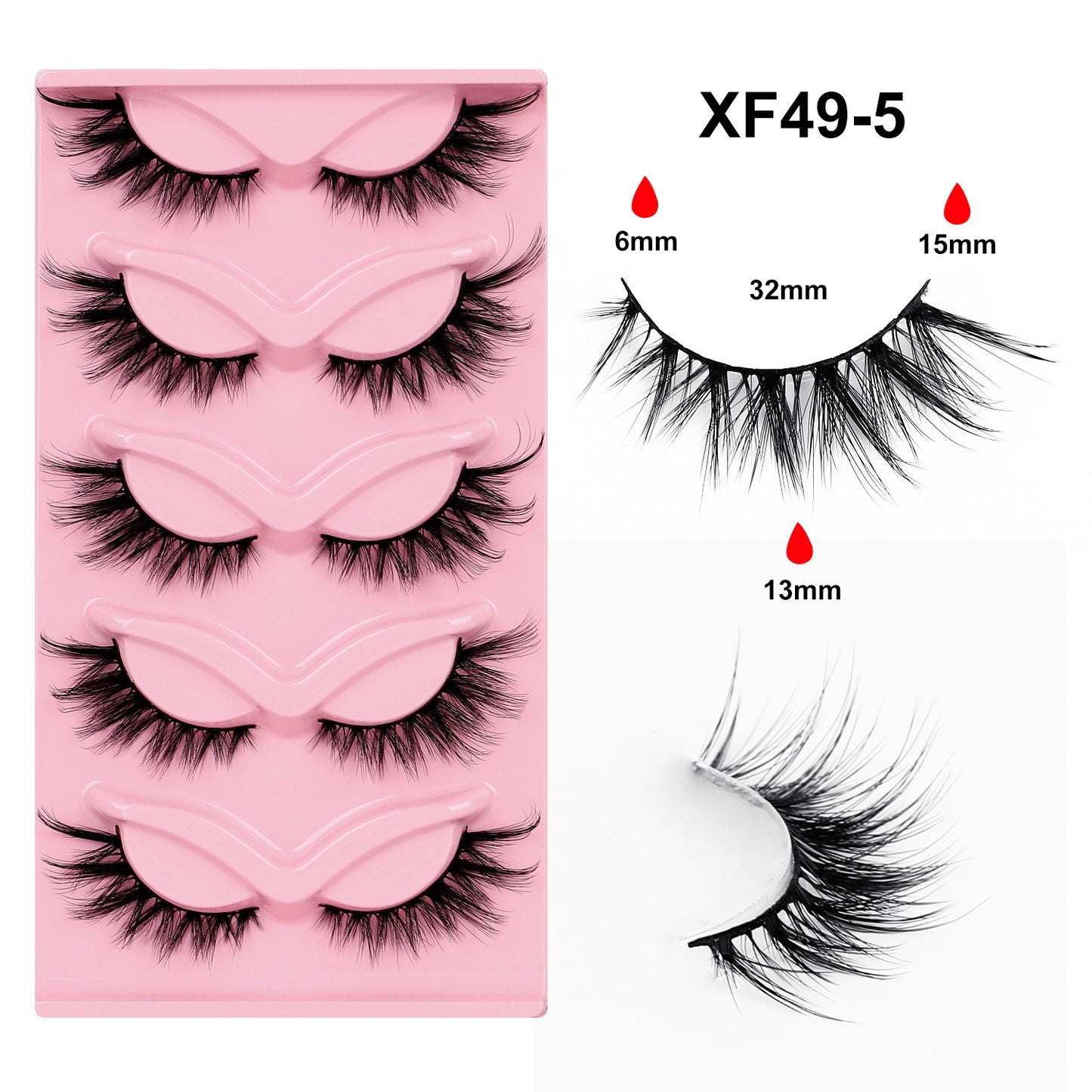 Fox Style False Eyelashes with Glue