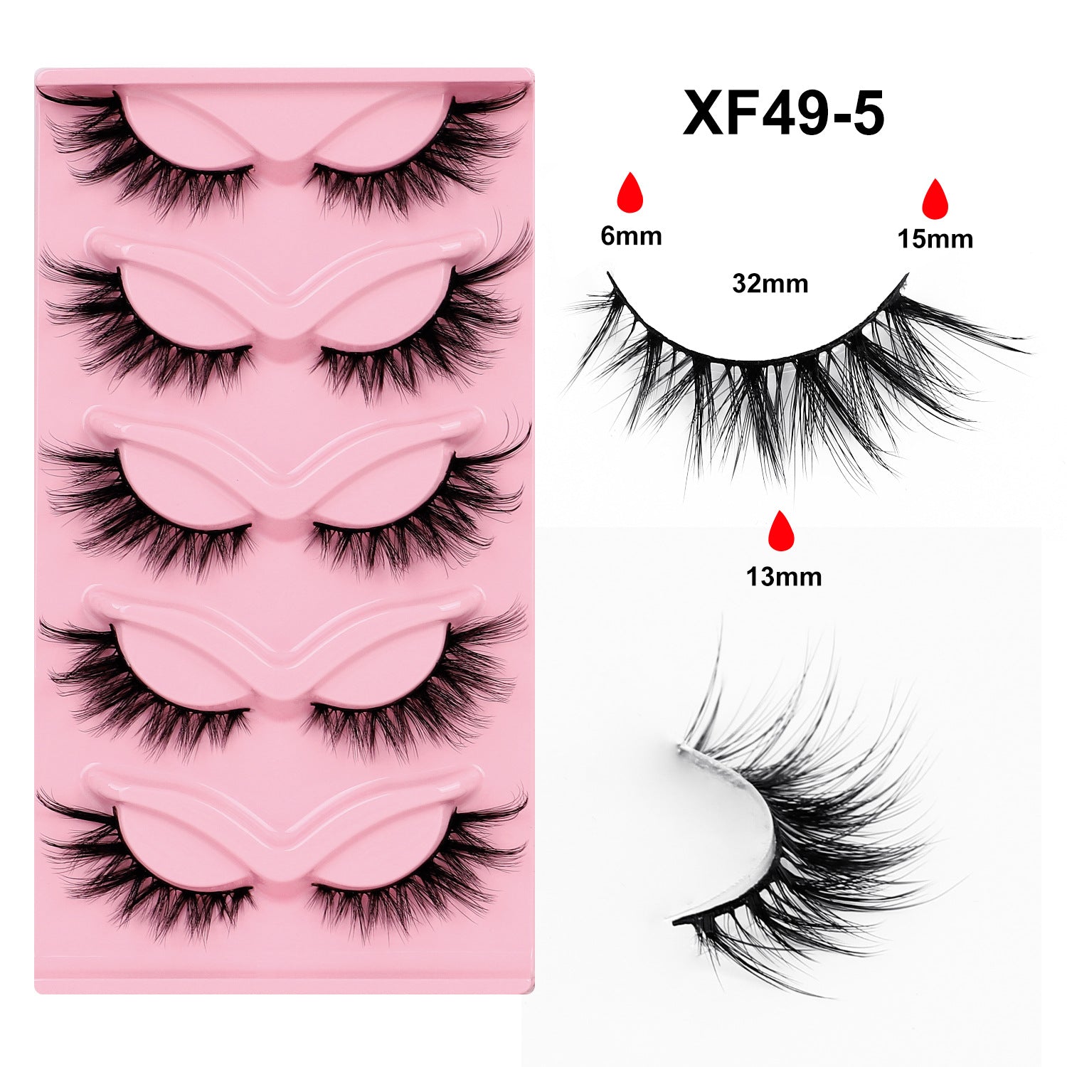 Fox Style False Eyelashes with Glue