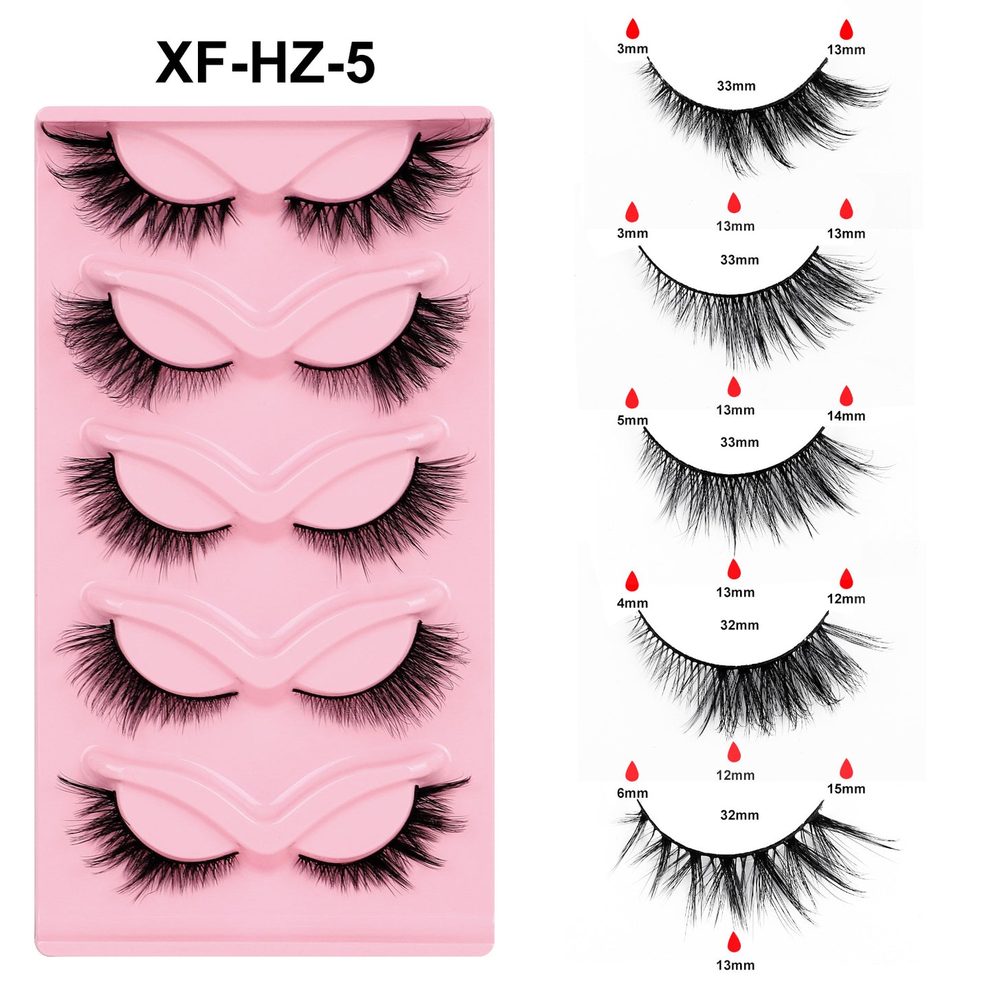 Fox Style False Eyelashes with Glue