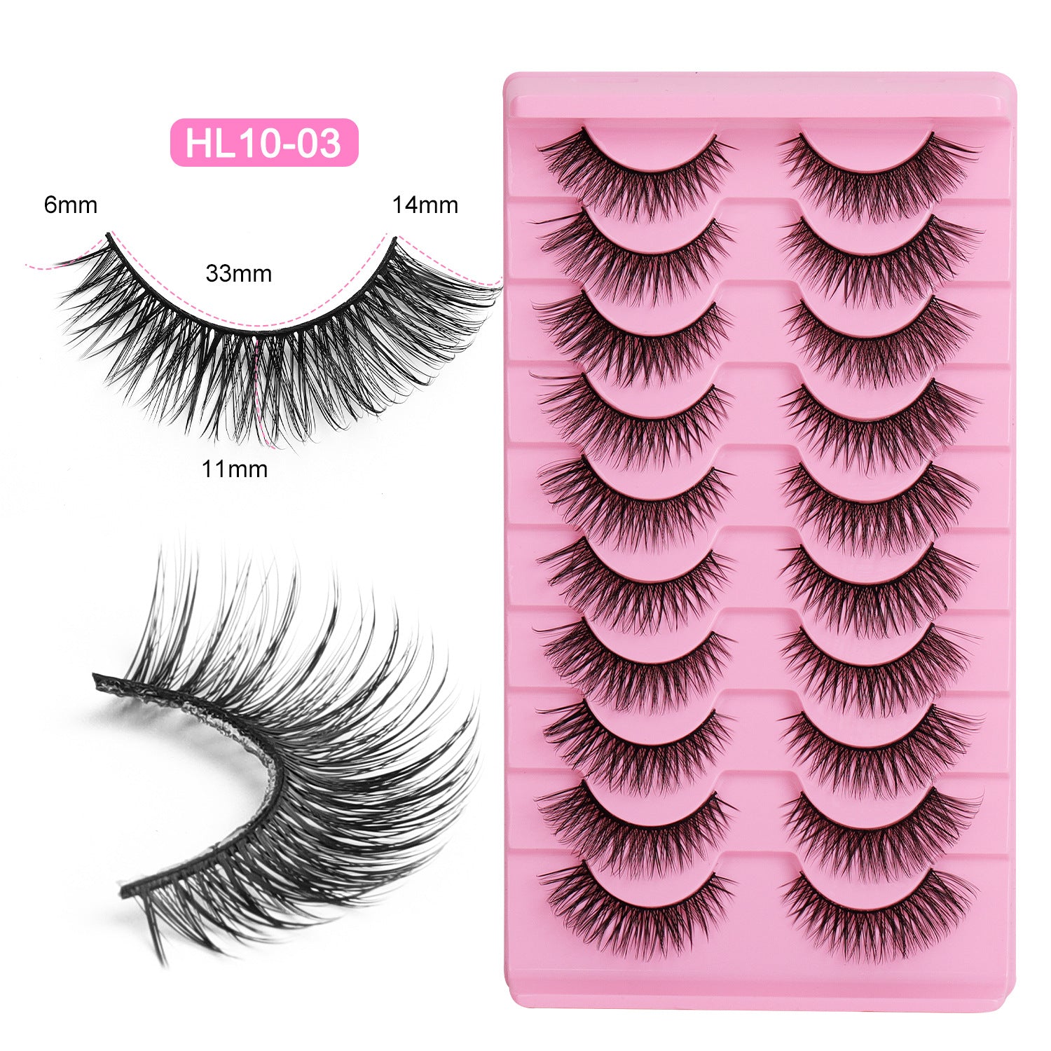Fox Style False Eyelashes with Glue