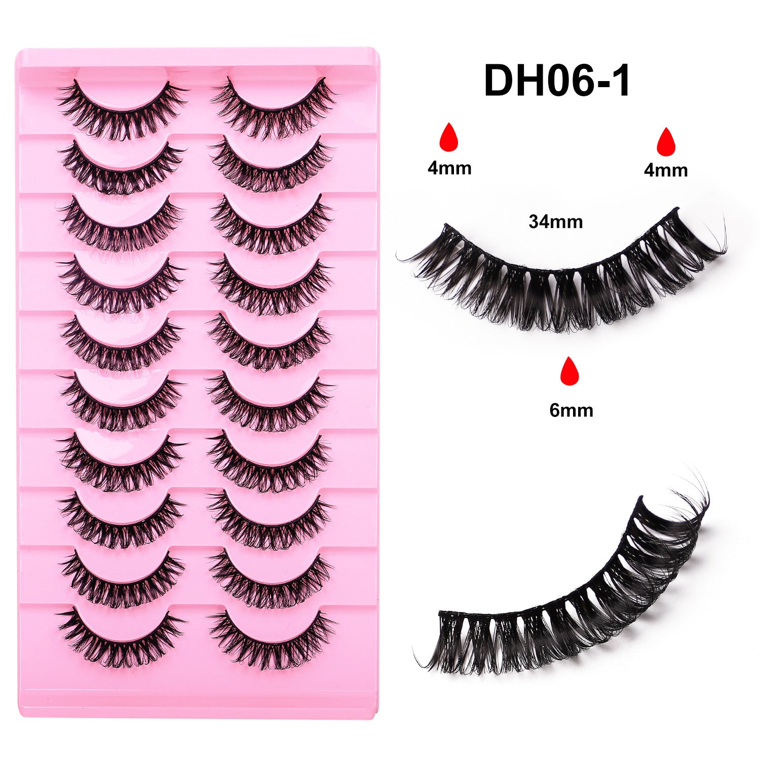 Fox Style False Eyelashes with Glue