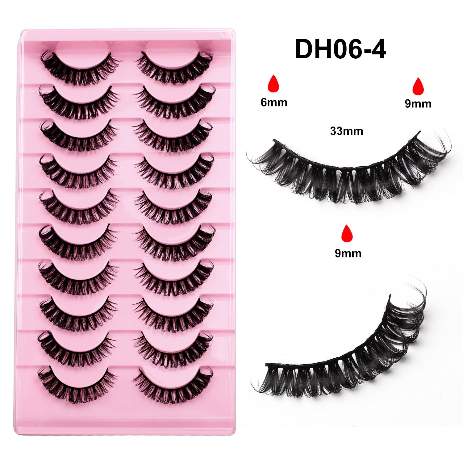 Fox Style False Eyelashes with Glue
