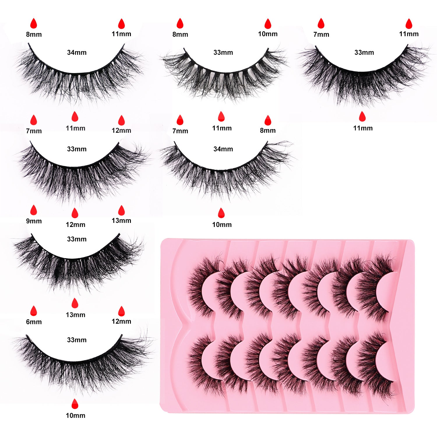 Fox Style False Eyelashes with Glue
