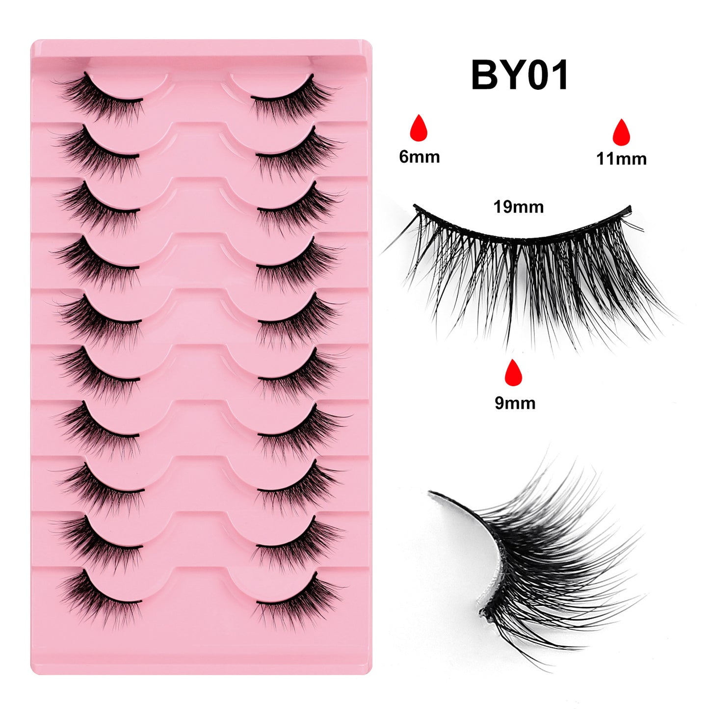 Fox Style False Eyelashes with Glue