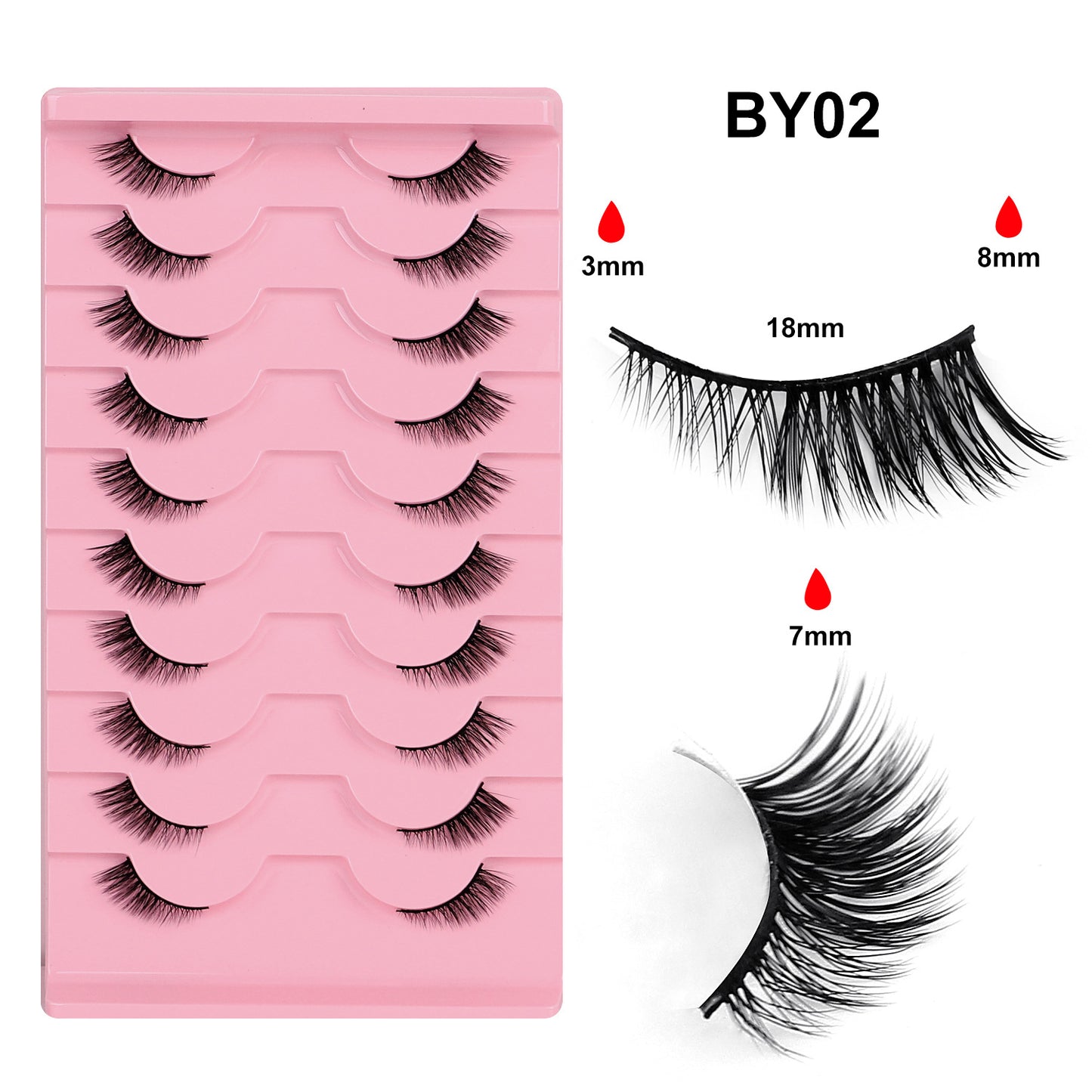 Fox Style False Eyelashes with Glue