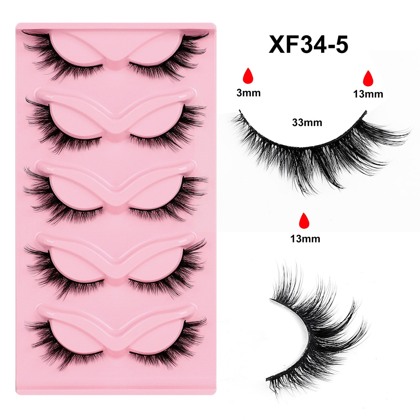 Fox Style False Eyelashes with Glue