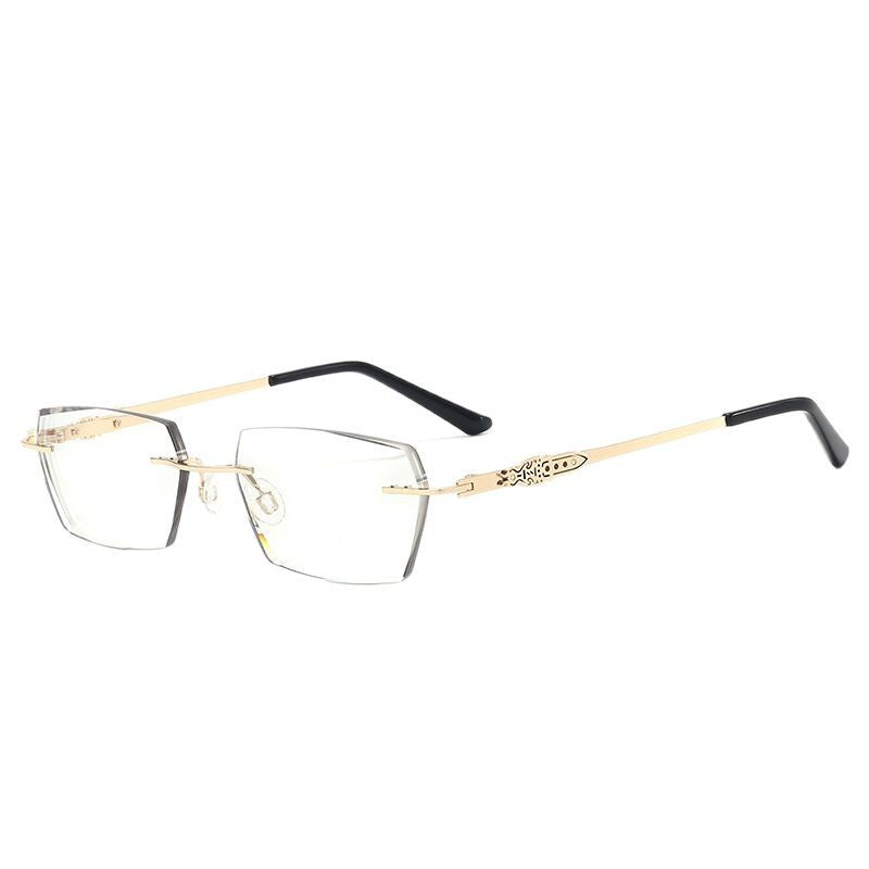 Frameless Anti-Blue Light Reading Glasses with Diamond-Cut Edge