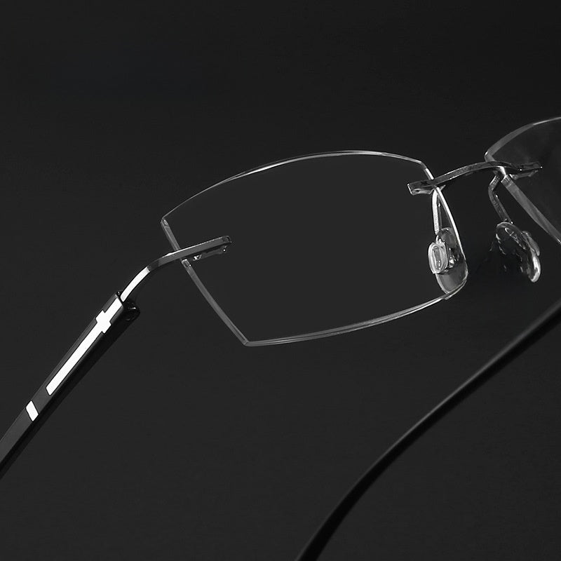Frameless Anti-Blue Light Reading Glasses with Diamond-Cut Edge