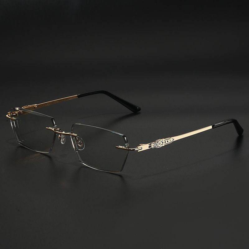 Frameless Anti-Blue Light Reading Glasses with Diamond-Cut Edge