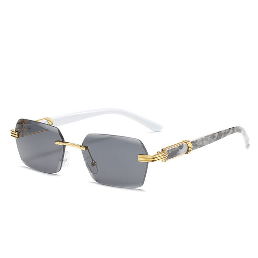 Frameless beveled sunglasses