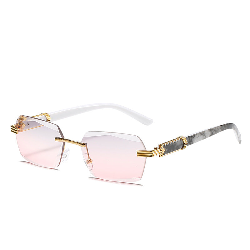 Frameless beveled sunglasses