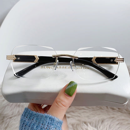 Frameless beveled sunglasses