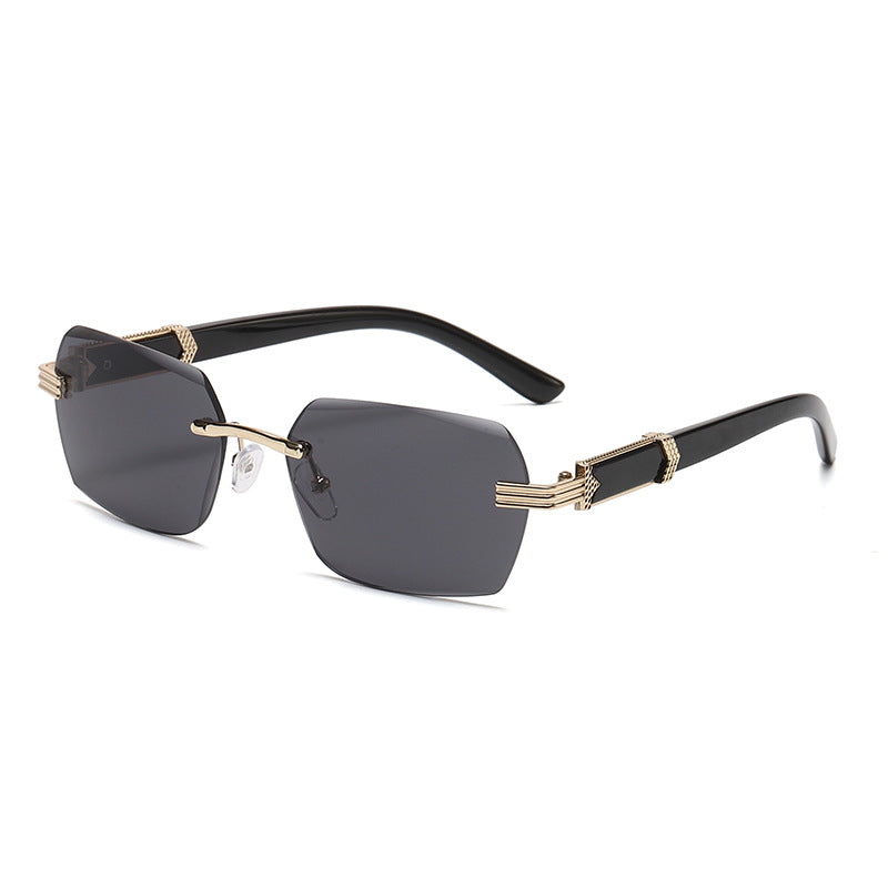 Frameless beveled sunglasses