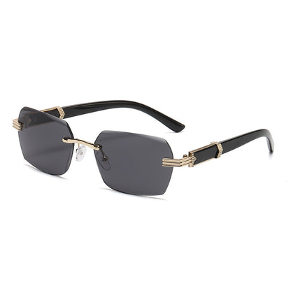 Frameless beveled sunglasses