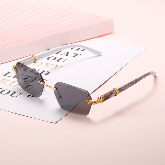 Frameless beveled sunglasses