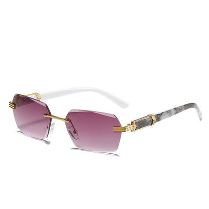 Frameless beveled sunglasses