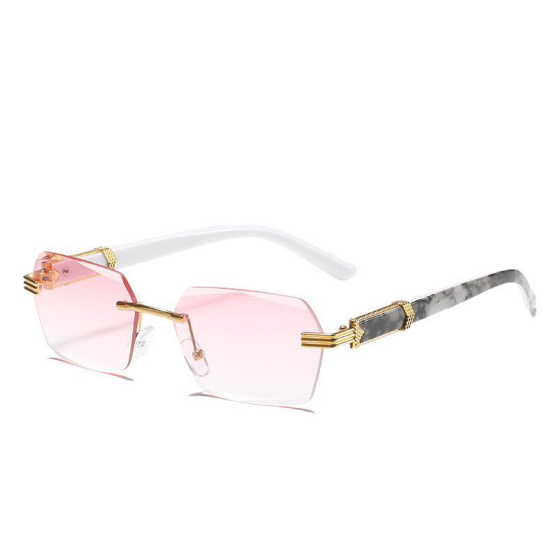 Frameless beveled sunglasses