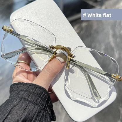 Frameless beveled sunglasses