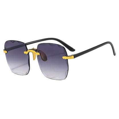 Frameless beveled sunglasses
